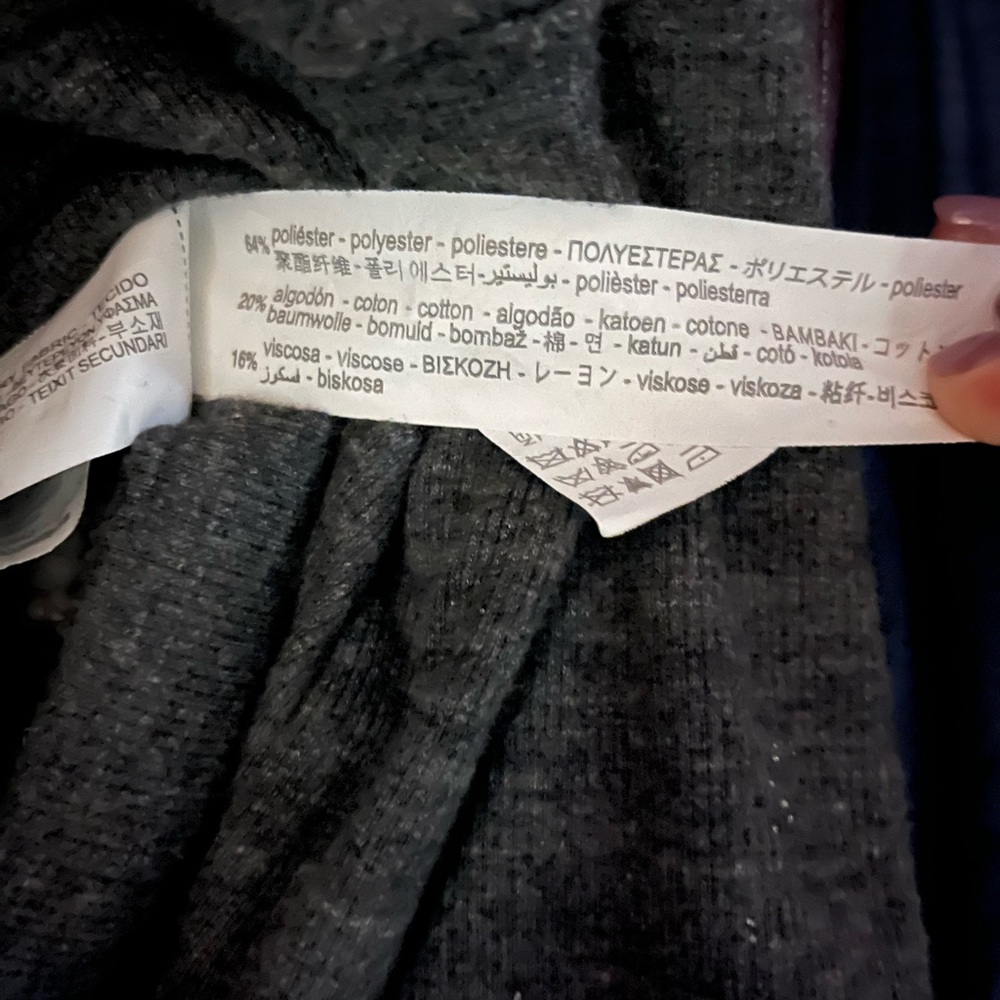 Grey Zara Sweater with Ivory Cable-knit Sleeves - Picture 10 of 10